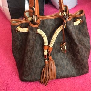 Michael Kors Large Leather Logo Marina Tote